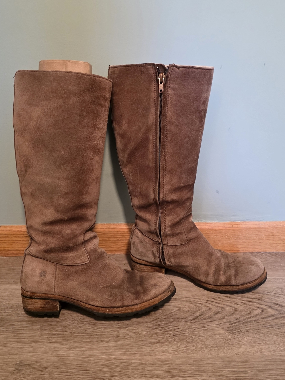 UGG Tall Suede Zip Riding Boots - Taupe Brown